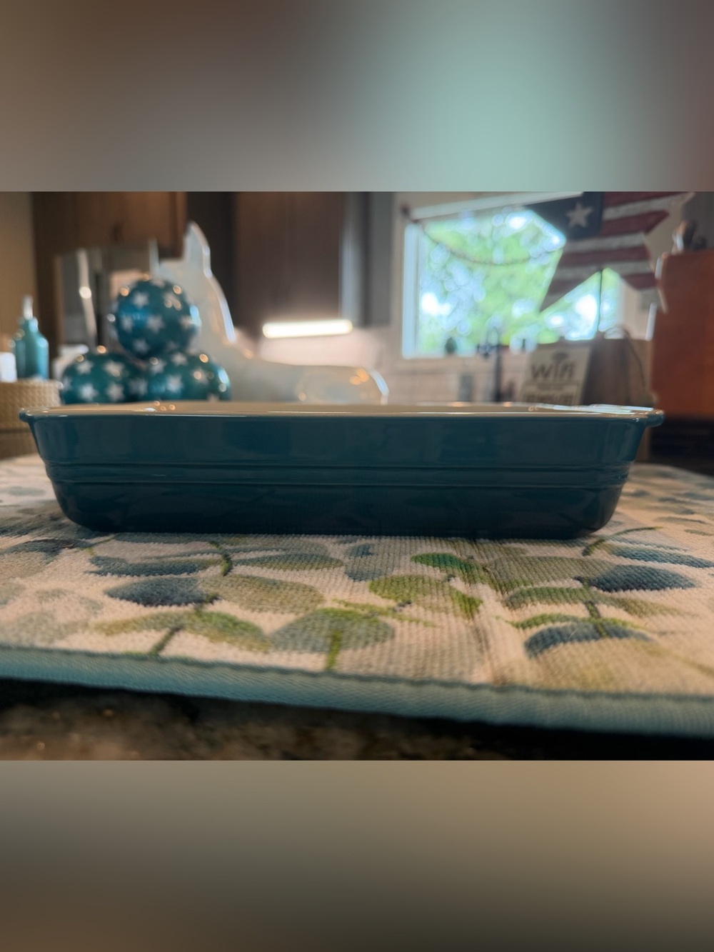 NEW Le Creuset Rectangular Baker Dish 25cm In Deep Teal Blue Green RETIRED RARE